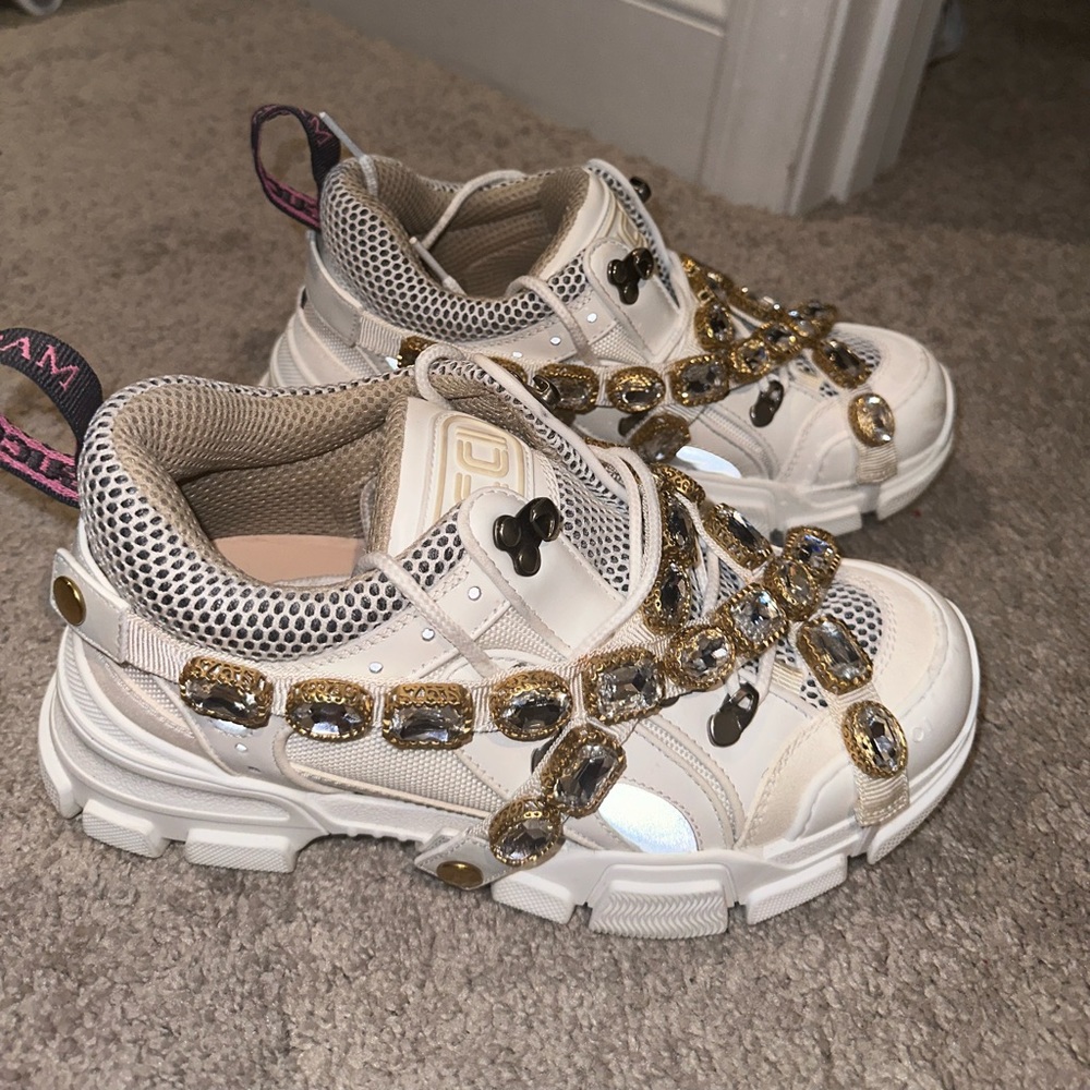 Gucci sneakers with diamonds